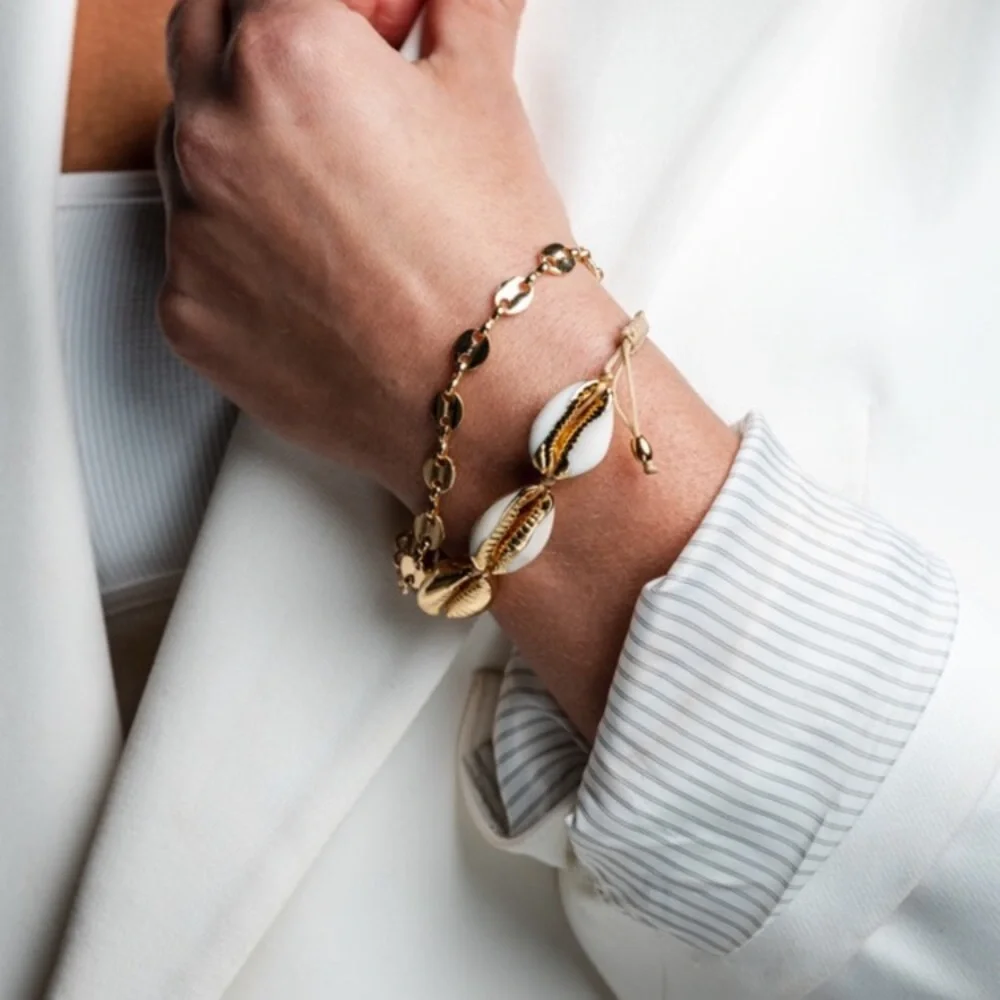Gold Cowrie Shell Bracelet